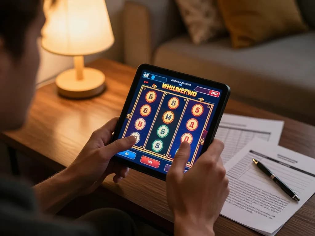 Engaging in mobile gambling at home through a cloud-africa app interface showcasing vibrant slot games.