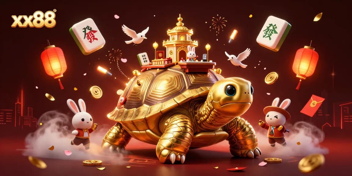 Join xx88's exciting world with a giant tortoise casino, a rabbit dealer, and golden coins!