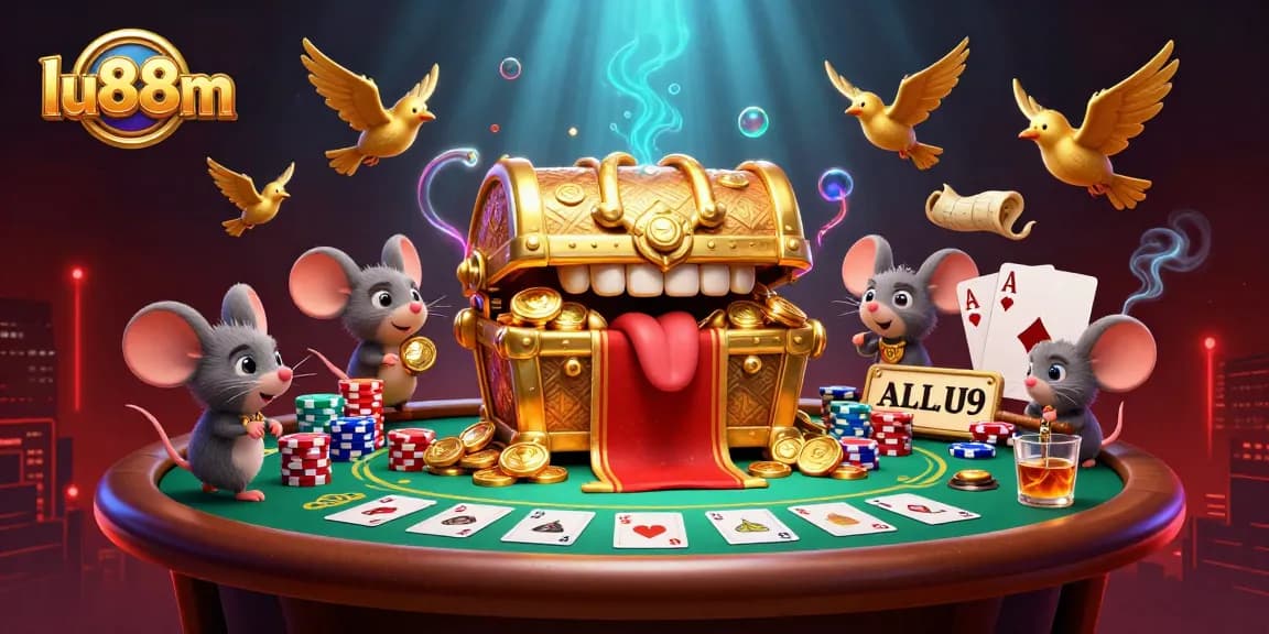 Engage with exciting lu88m poker action featuring treasure chest and dynamic gaming environment.