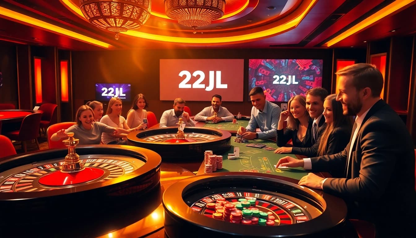 Experience the thrill of winning at a 22JL casino with vibrant gameplay and luxury elements.