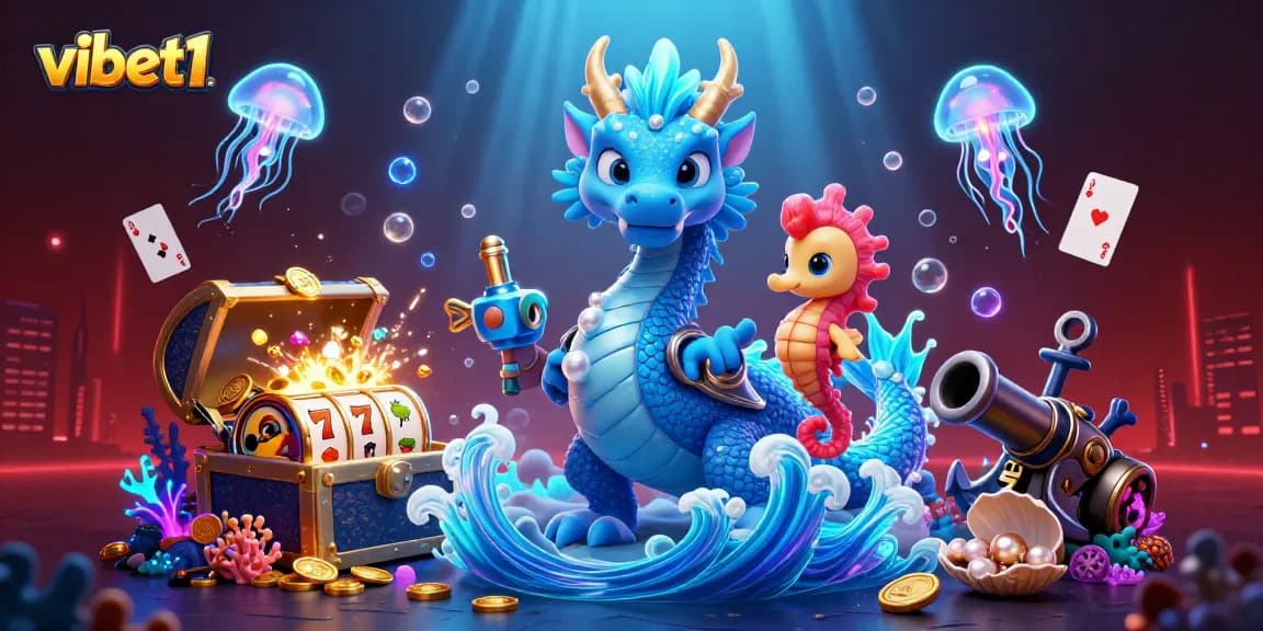 Engage with vibet1's thrilling slots world surrounded by vibrant casino elements.