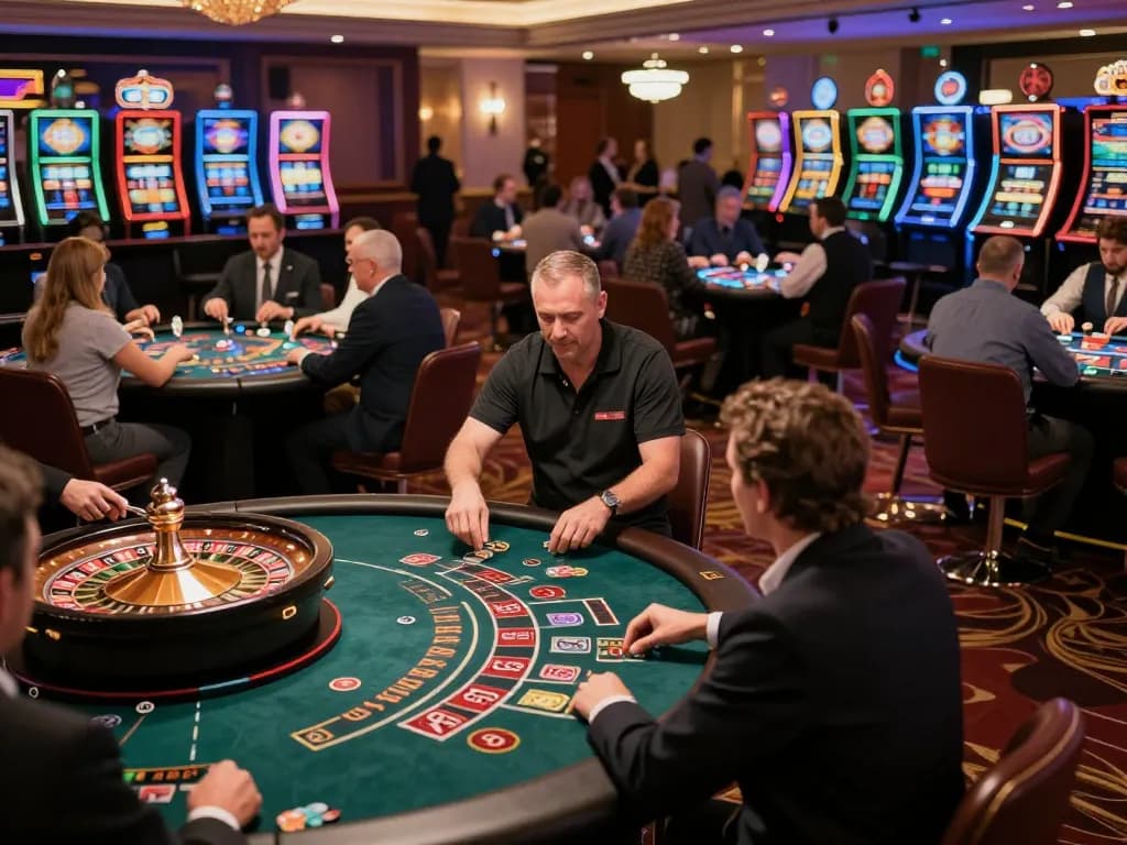 Players placing bets at a casino table featuring GA 88 gameplay, vibrant atmosphere with focus on winning