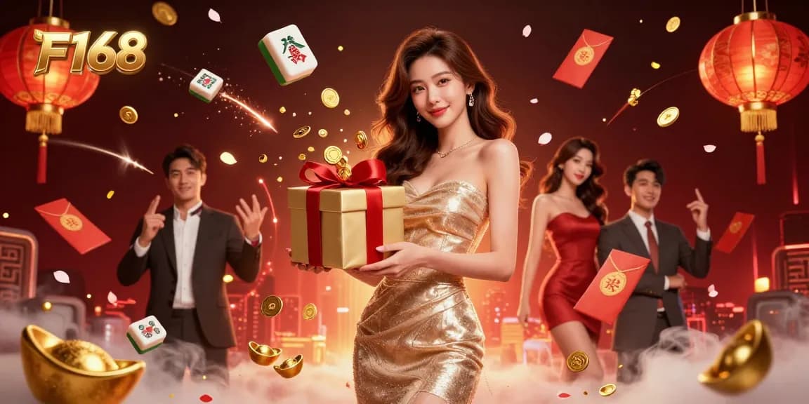 Experience the thrill of winning with F168, featuring festive Lunar New Year casino elements.