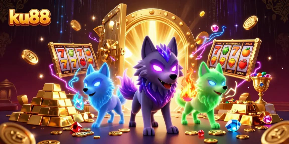 Experience thrilling wins and magical riches at ku88 with our astonishing casino adventure illustration.