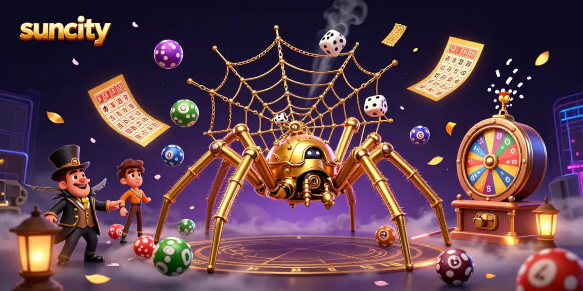 Experience the thrill of winning at suncity with a vibrant 3D casino scene brimming with gaming elements.