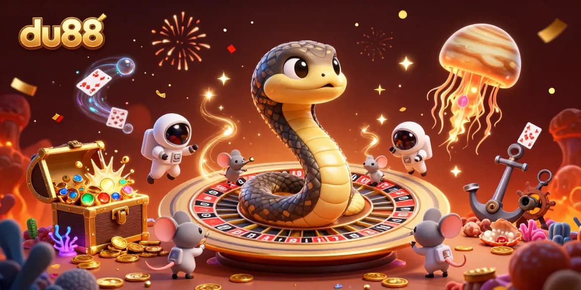 Experience exhilarating gaming action at du88, where cosmic characters engage in thrilling roulette play.