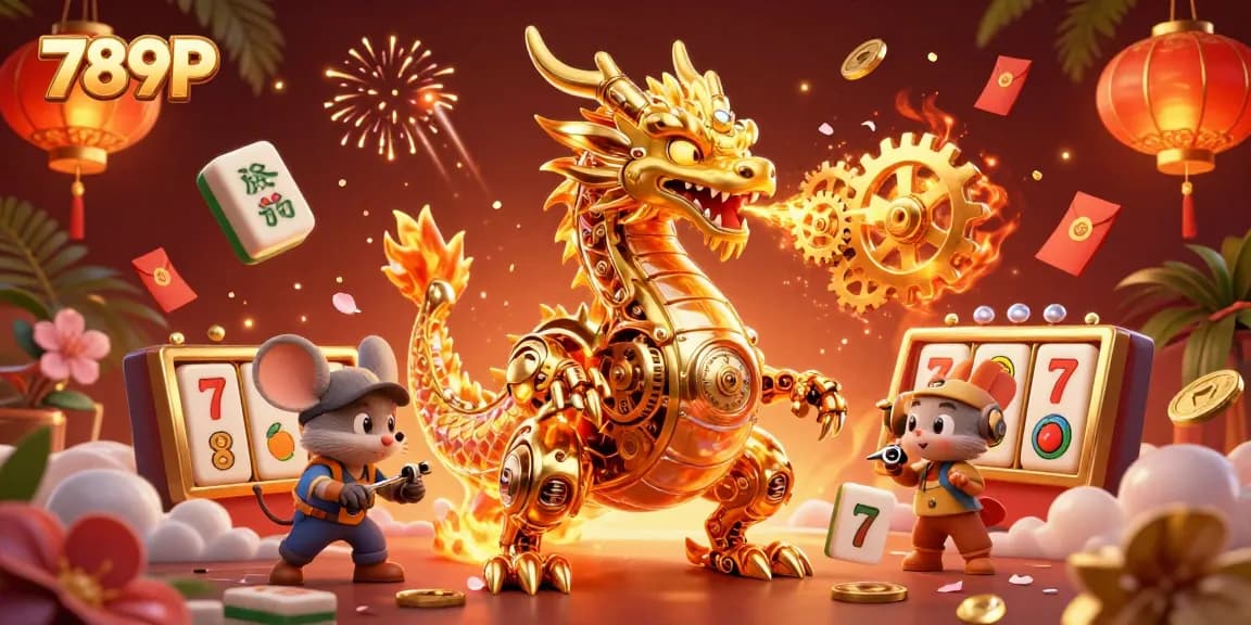 Experience the thrill of 789P slots with golden dragons and fun game elements bursting into action.