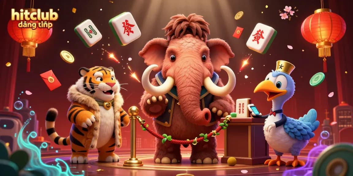 Engage in gaming excitement with hitclub đăng nhập through vibrant 3D casino illustration brimming with dynamic characters and joyful elements.