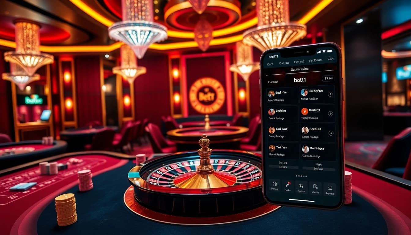 Experience the thrill of casino gaming with the bdtk1 app featuring vibrant roulette and poker tables.