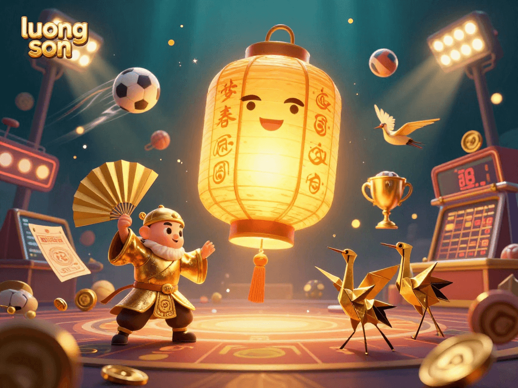 Experience exciting bets on Luong Son with a vibrant 3D sports-themed illustration.