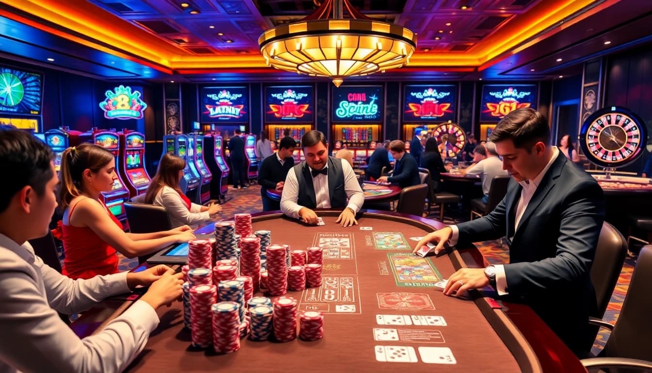 B52CLUB players enjoy immersive gaming experiences at vibrant casino tables, blending tradition and modernity.