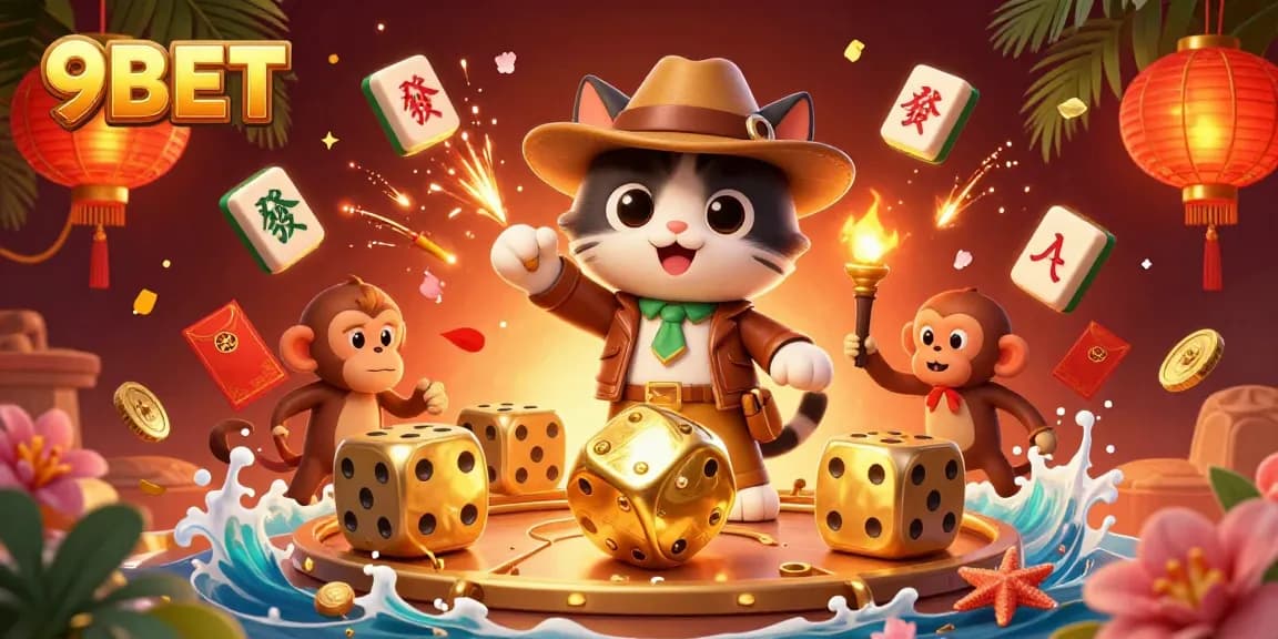 Experience winning strategies at 9BET with a vibrant illustration of a treasure hunt in a casino environment.