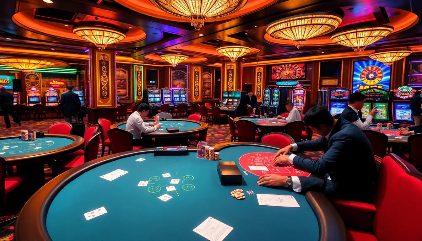 Experience the thrill of online gambling at mm88com with vibrant casino tables and engaging games.
