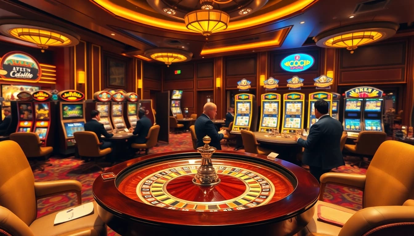 Engaging players at S8 com casino table, showcasing luxury and excitement in gambling.