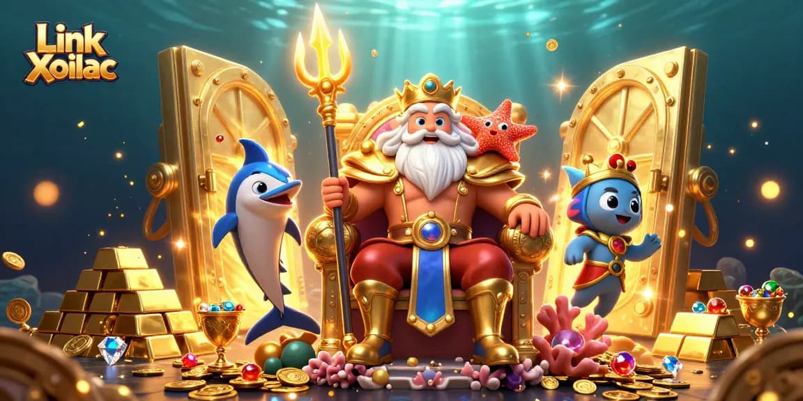 Experience thrilling action with Link Xoilac by diving into vibrant underwater scenes filled with treasures.
