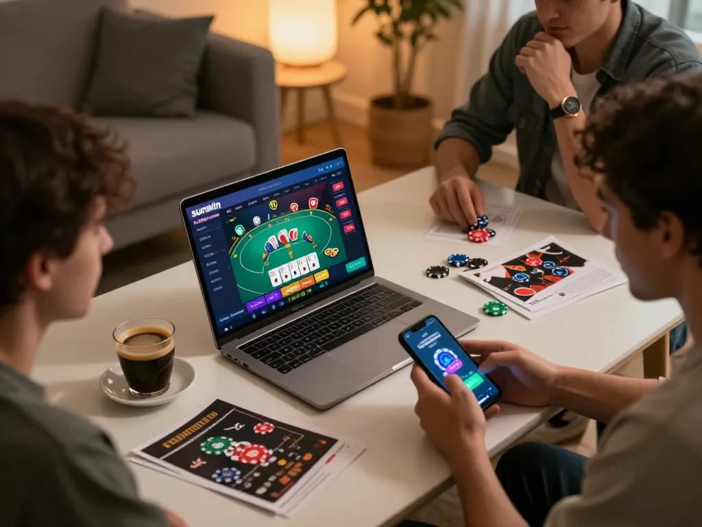 Players enjoy a friendly online poker game on sunwin platform, highlighting strategic gameplay and social interactions.