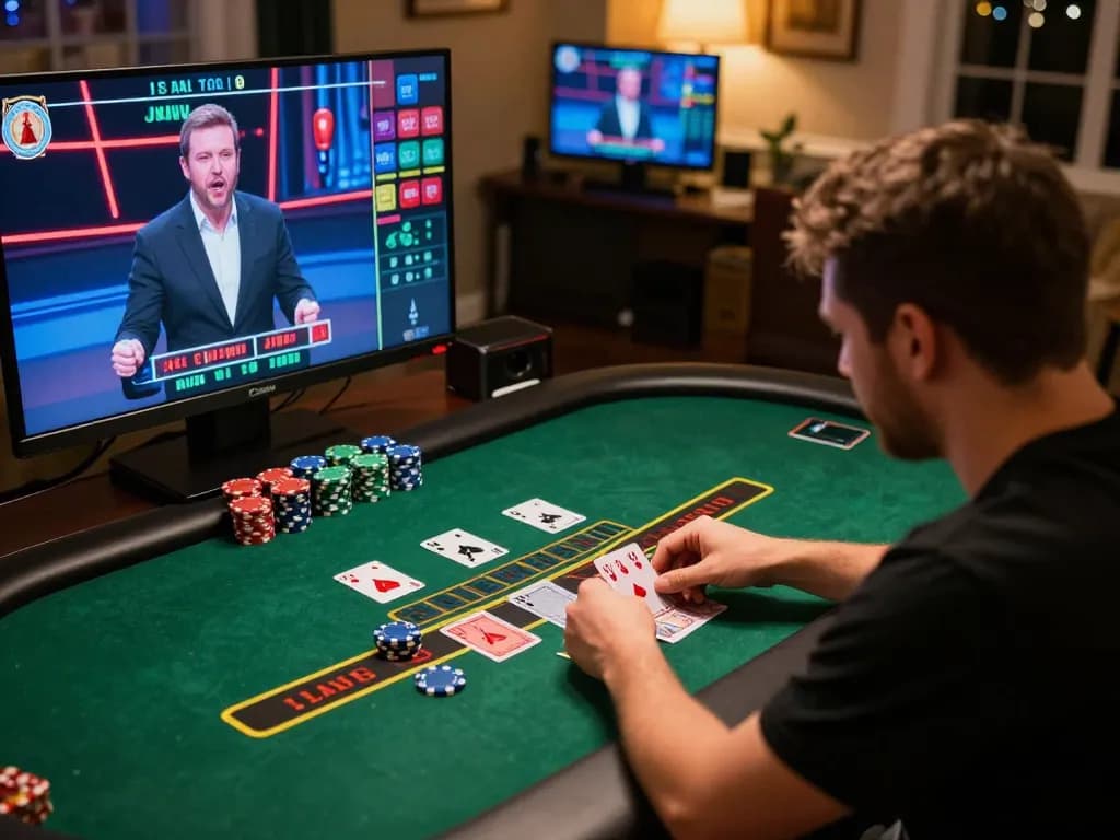 Player engaged in strategic gameplay on TG88 online casino, highlighting blackjack and live dealer interaction