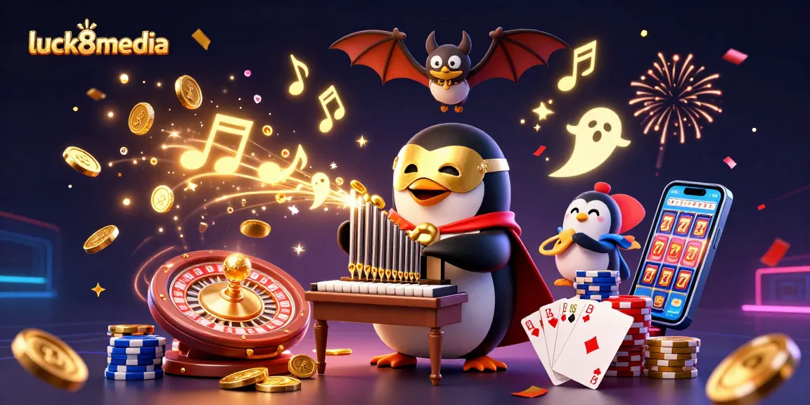 Experience thrilling gameplay with luck8media in a vibrant 3D casino scene filled with golden coins and colorful chips.