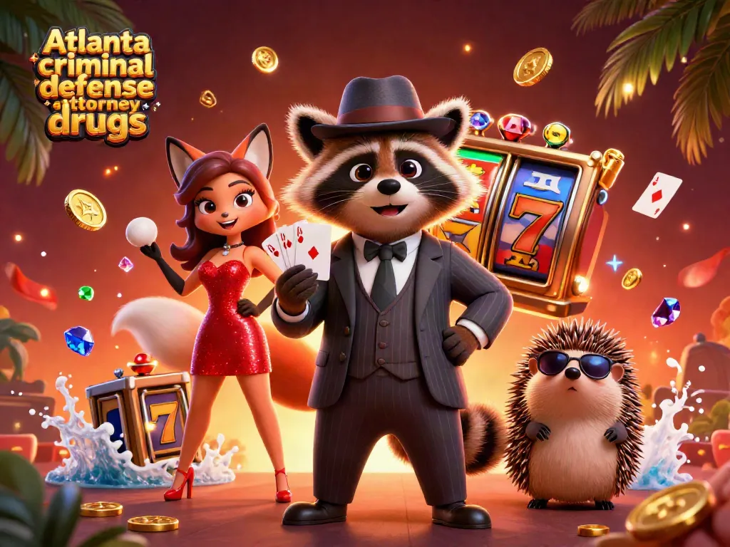 Experience ultimate gameplay with the Atlanta criminal defense attorney drugs featuring numerous dynamic casino symbols and vibrant characters.