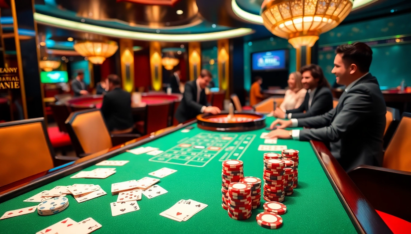 Experience thrilling gameplay at https://69vn.br.com/ with vibrant poker chips and engaged players.