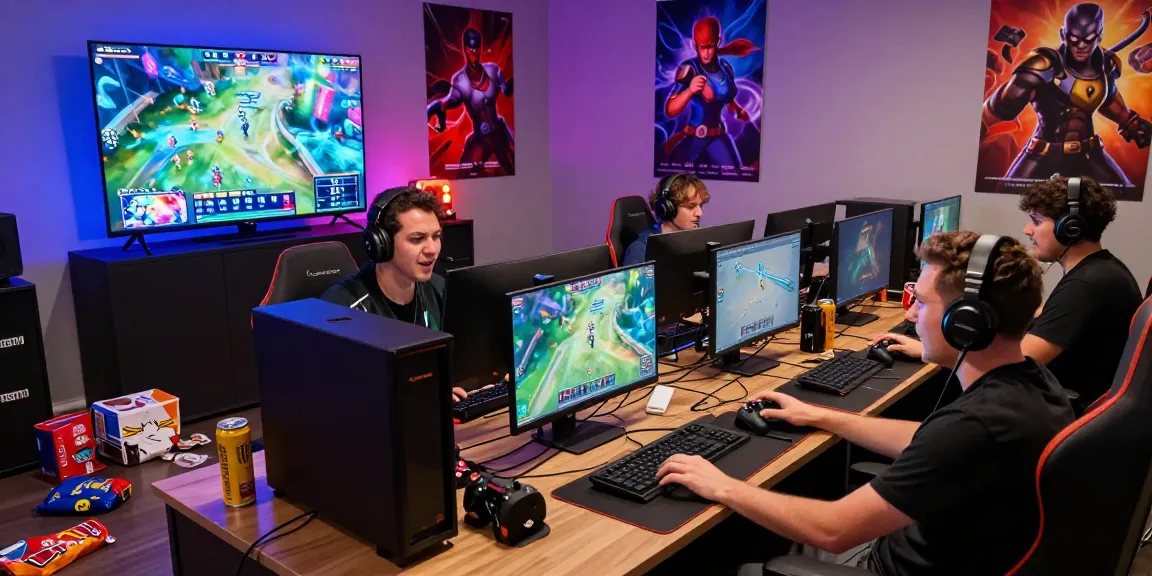 Players engaged in multiplayer gaming at https://proplay88.uk.com/ in a vibrant esports lounge.