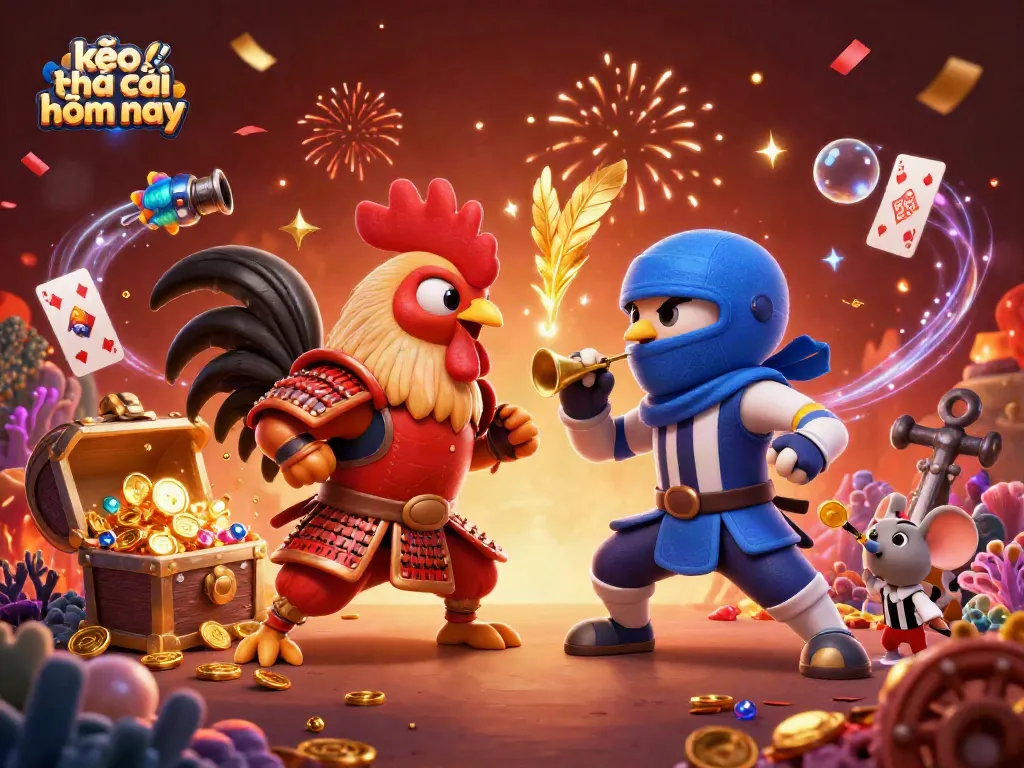 Bet on kèo nhà cái hôm nay with engaging 3D roosters in a dynamic betting showdown.