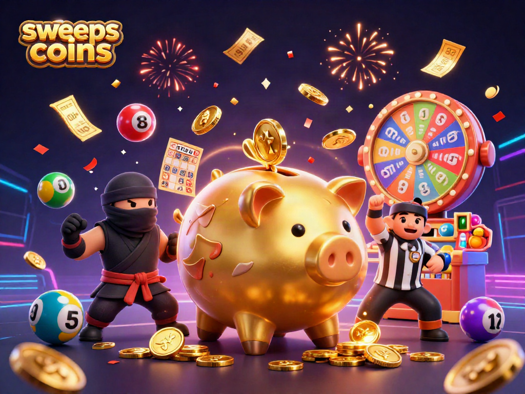 Celebrate at sweeps coins casino with lively characters and vibrant game elements!