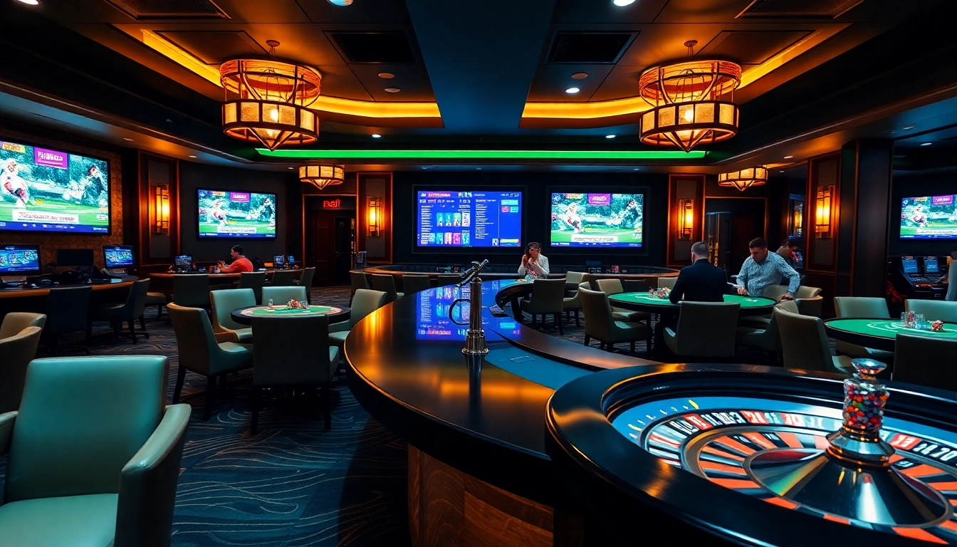 Place your bets at FABET’s modern casino, showcasing exciting sports betting and live action.
