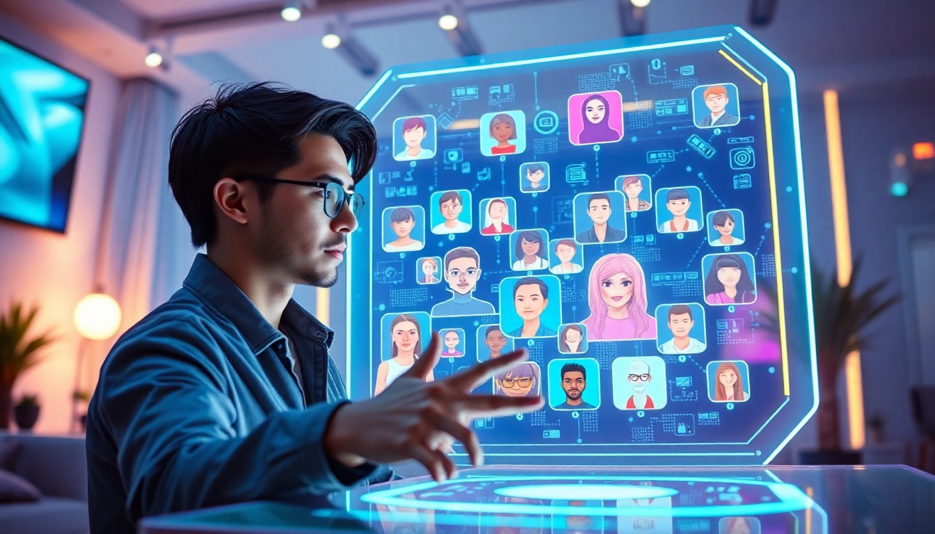 Engaging Crushon AI communication scene featuring customizable digital avatars and an innovative interface.