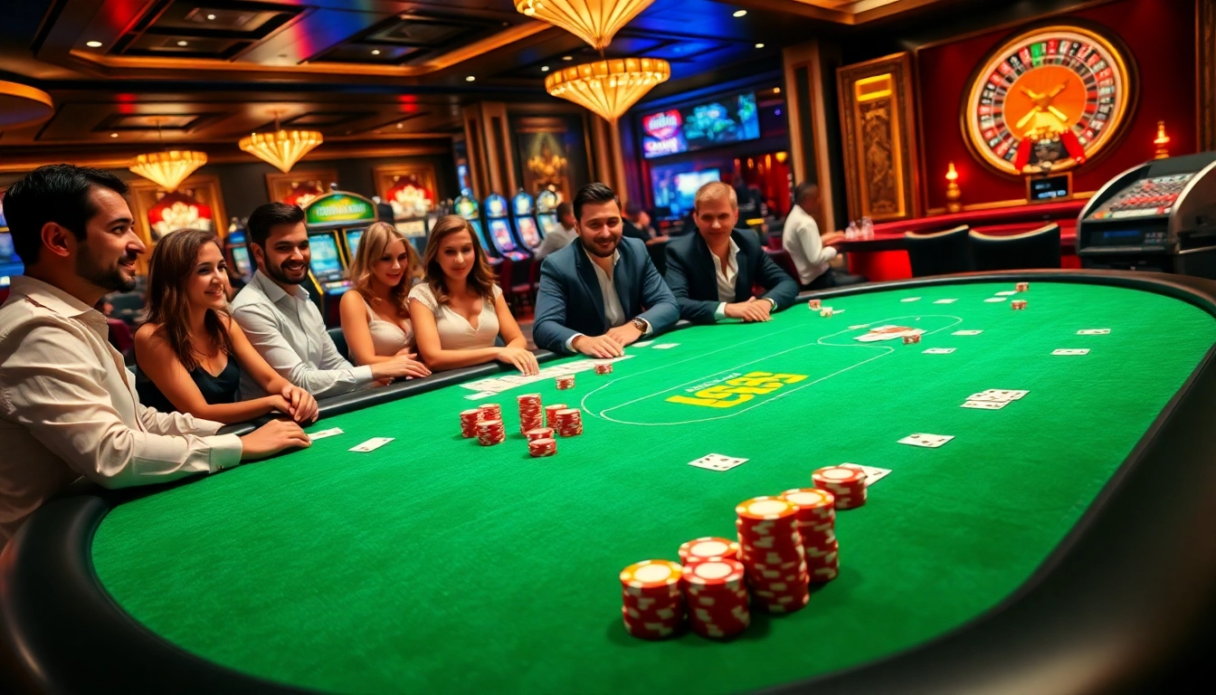 Players experiencing the thrill of gambling at 789K COM casino, showcasing poker chips and cards.