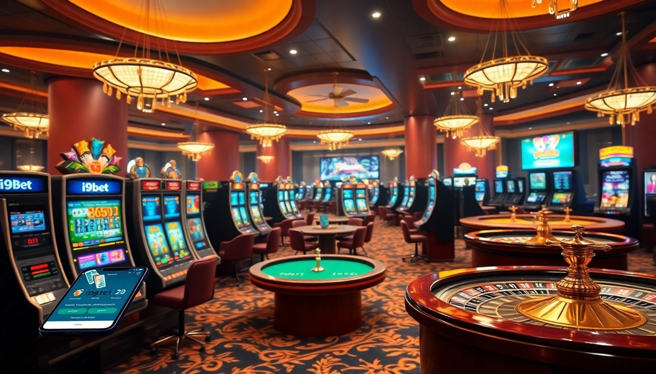 Experience the thrill of tải i9bet with a luxurious casino atmosphere showcasing vibrant gaming options.