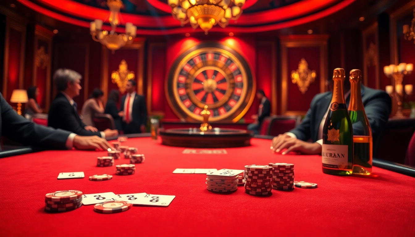 Experience the thrill of RR88 with a luxurious poker game setting showcasing excitement and sophistication.