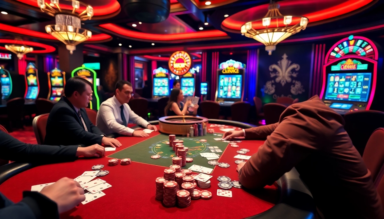 Engaging poker action featuring players at 58win4b.net's casino tables with vibrant chips and cards.
