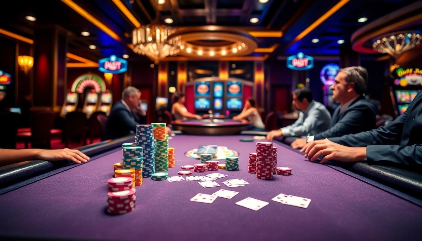 Players enjoy a vibrant poker night at the casino, engaging in thrilling bets with https://f1682.email/ as inspiration.