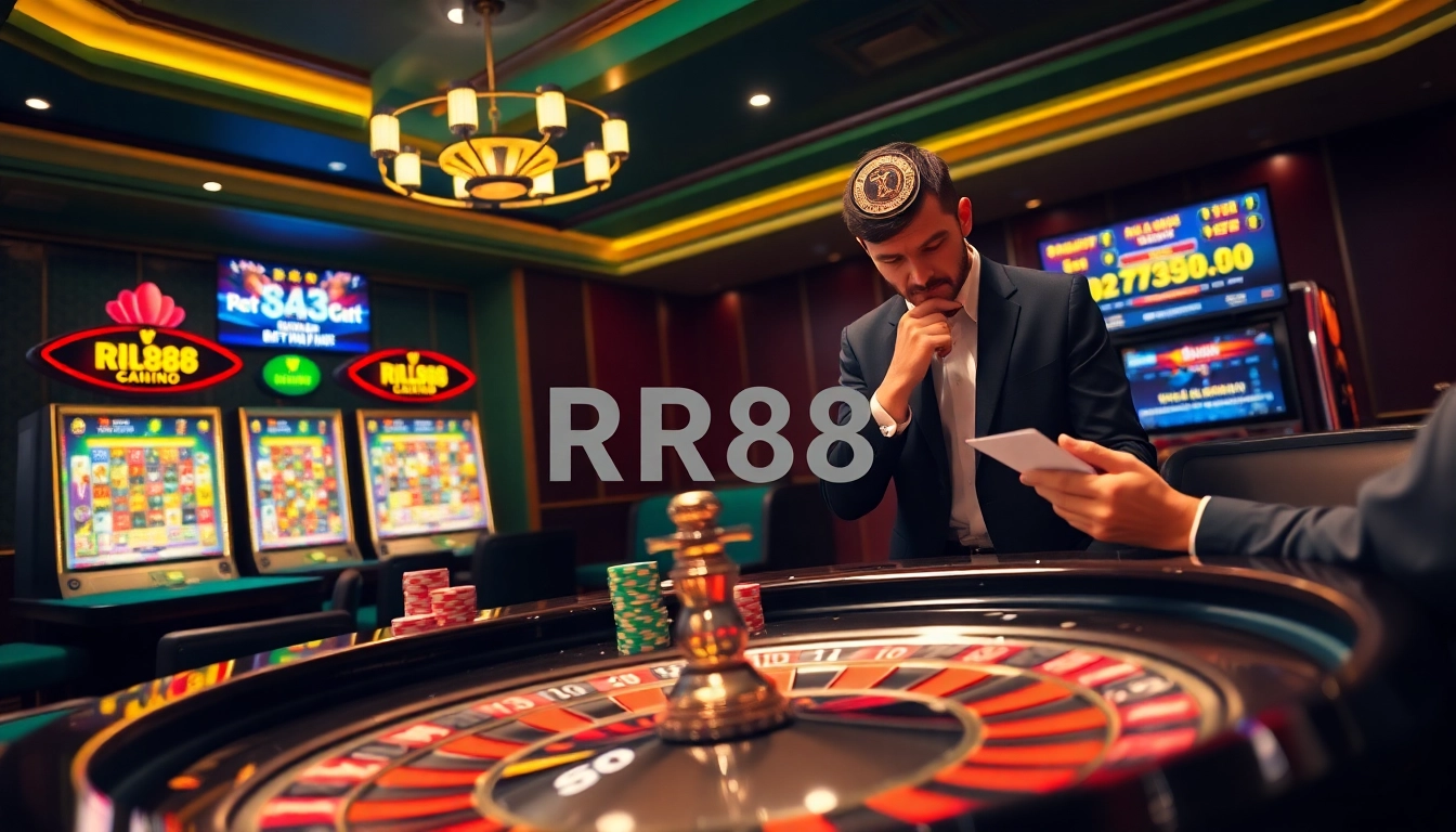 Experience the excitement of gambling with RR88 at a luxurious casino table.