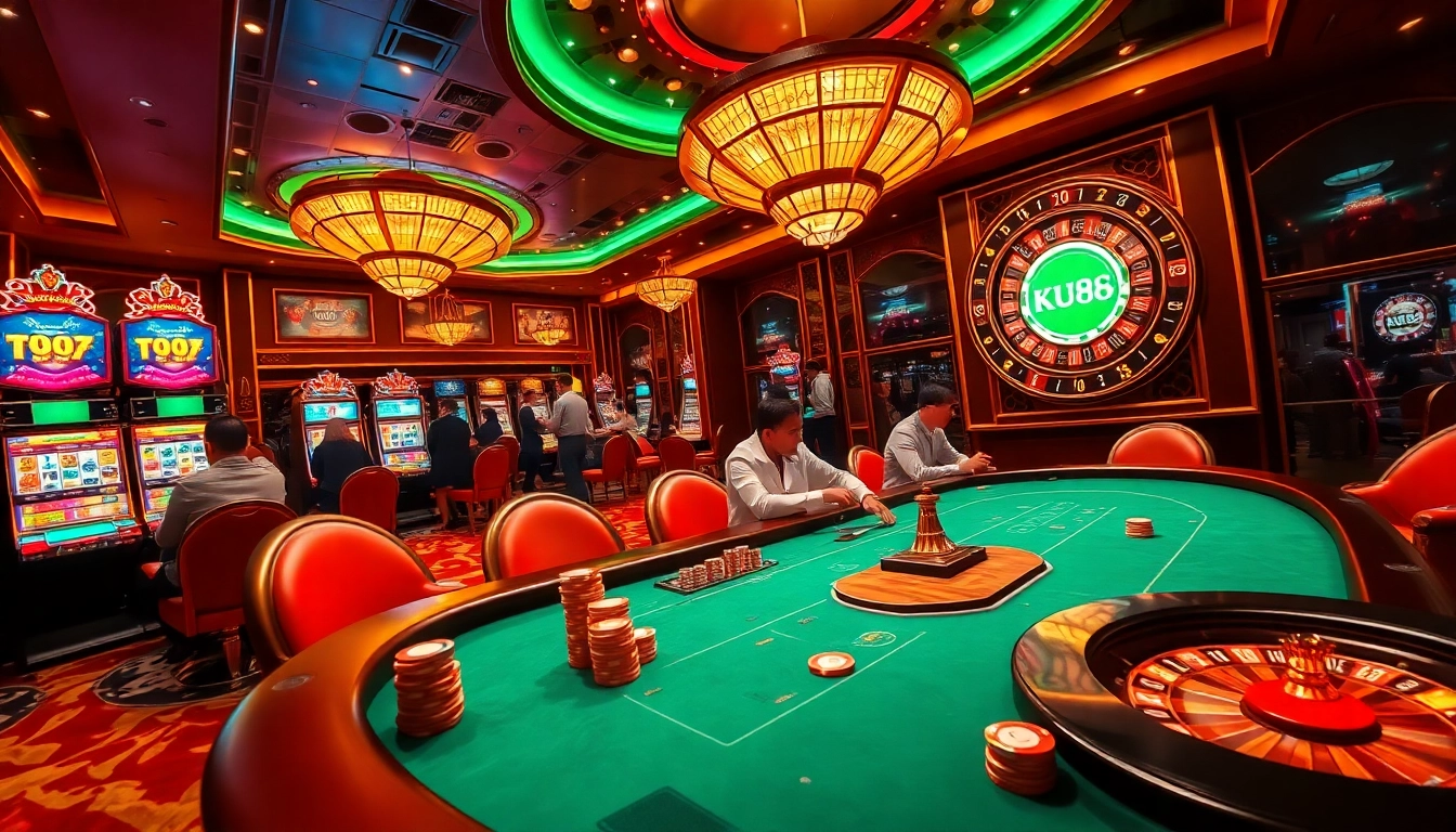 Experience the thrilling atmosphere of KU88 casino with vibrant games and engaging players.
